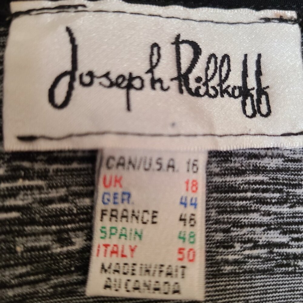 Joseph Ribkoff Black and White Off-Shoulder Zip Front Jacket - Picture 6 of 11